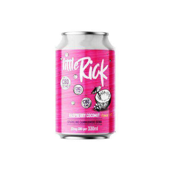 12 x Little Rick 32mg CBD Sparkling 330ml Raspberry Coconut Drink - [cannabidiol_online]
